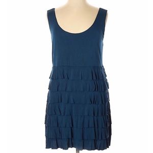 Soft Surroundings Ruffle Tank Dress Blue